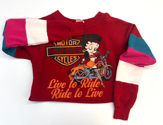 Harley Davidson x Betty Boop cropped sweater