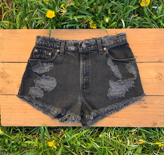 W31 Black Vintage Levi's Butt Rip Short