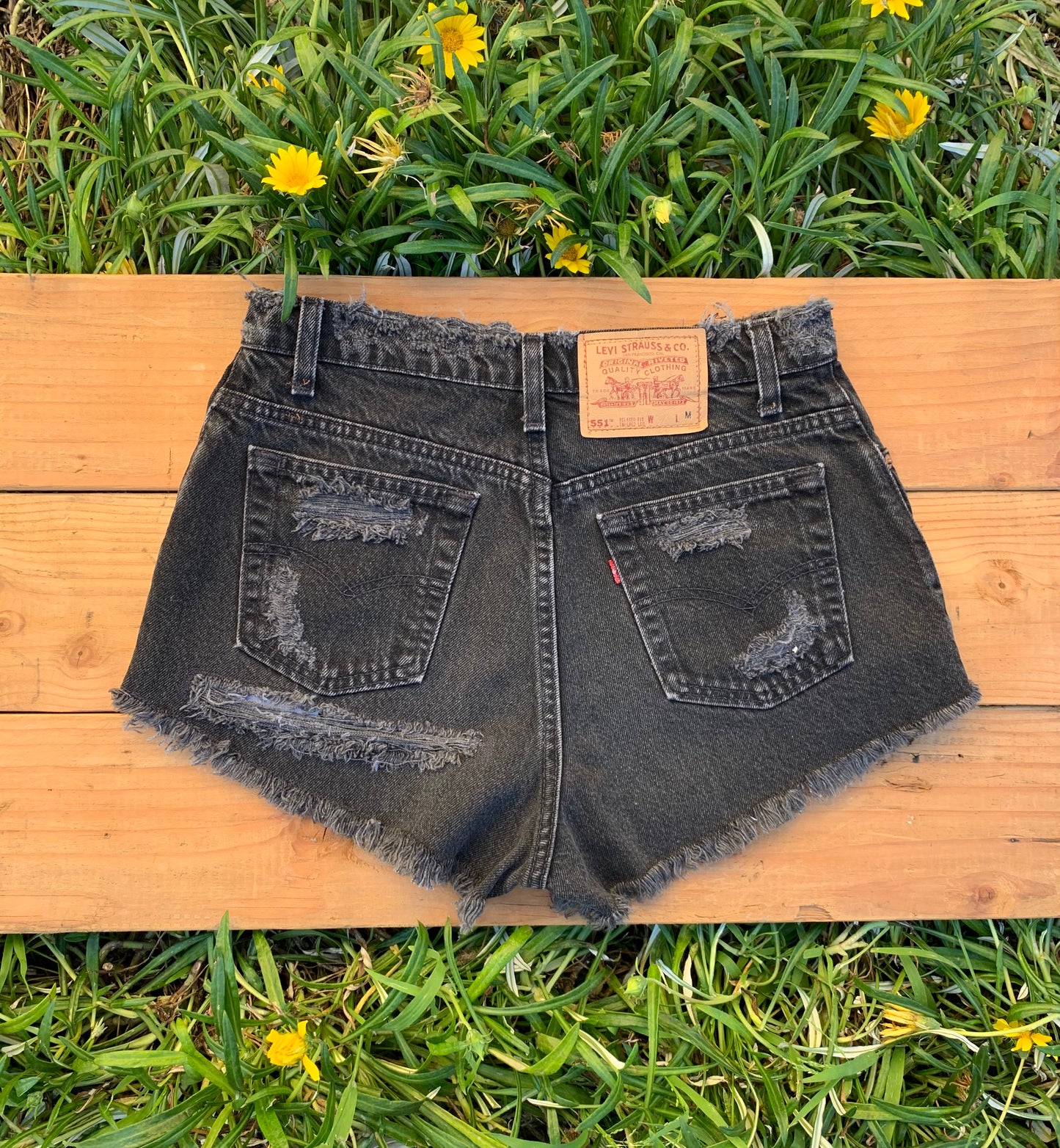 W31 Black Vintage Levi's Butt Rip Short