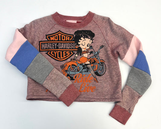 Harley Davidson x Betty Boop cropped sweater