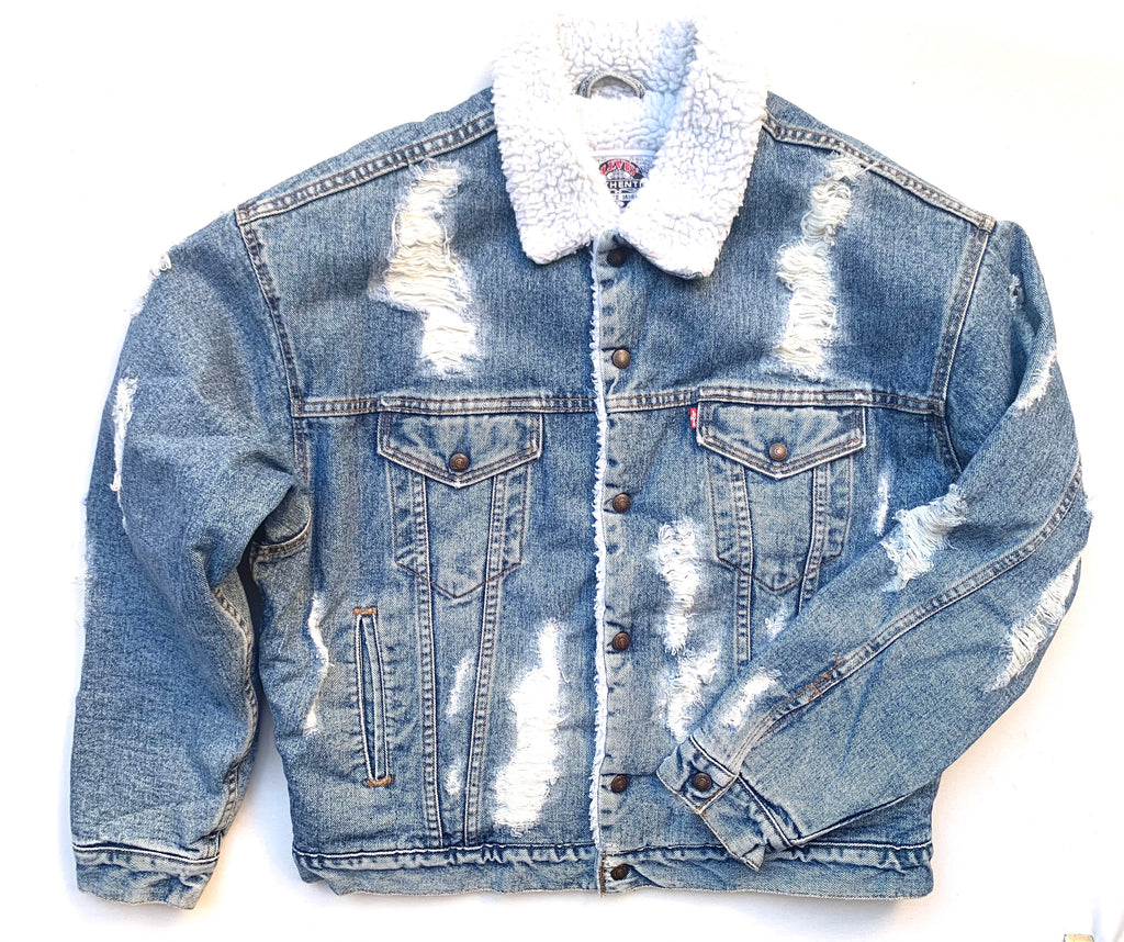 Levi's® Distressed Cotton Denim Trucker Jacket | Nordstrom