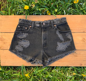 W31 Black Vintage Levi's Butt Rip Short